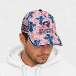 columbus-blue-jackets-cap-personalized-damask-pattern-navy-blue-white-best-selling.webp
