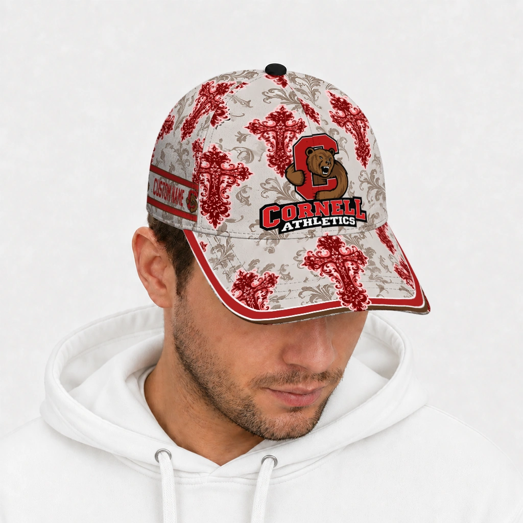 cornell-big-red-cap-customized-damask-pattern-red-white-new-arrival.webp