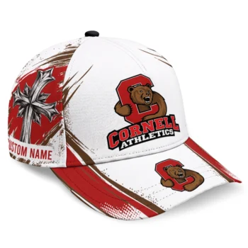 Cornell Big Red Cap - Customized Grunge Cross Red White