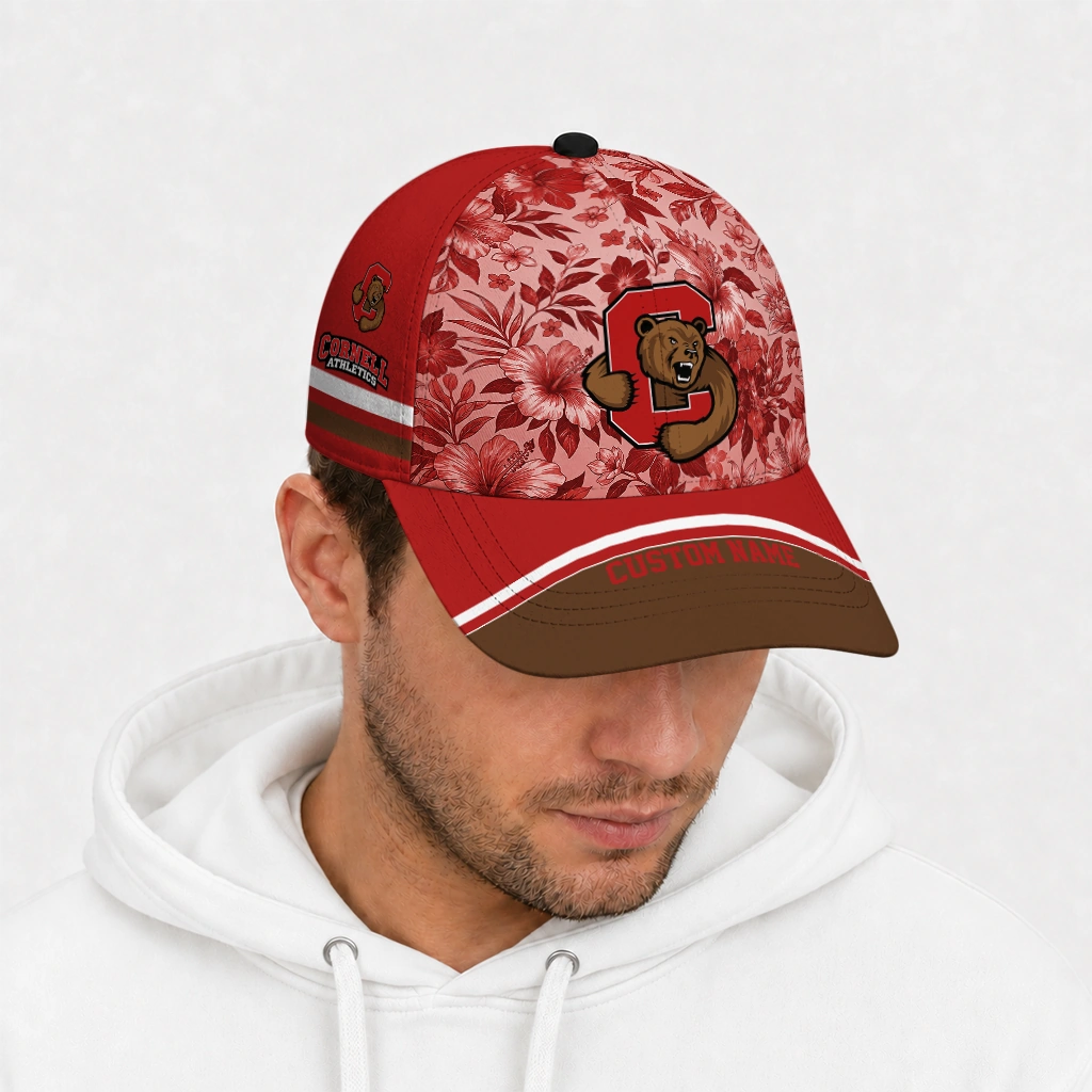 cornell-big-red-cap-customized-tropical-floral-red-new-arrival.webp