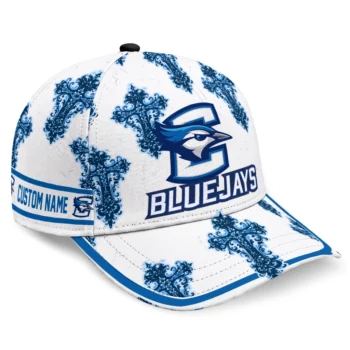 Creighton Bluejays Cap - Custom Damask Pattern Blue White
