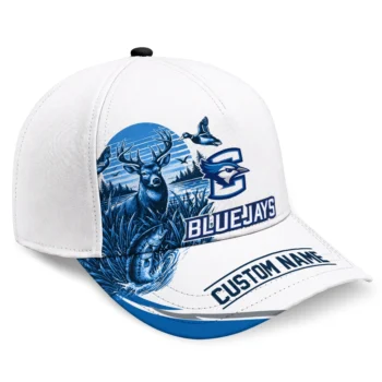 Creighton Bluejays Cap - Custom Toile Pattern Blue White