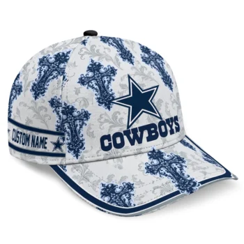 Dallas Cowboys Cap - Custom Damask Pattern Blue White