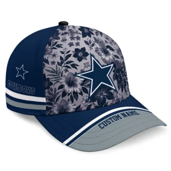 Dallas Cowboys Cap - Personalized Tropical Floral Blue