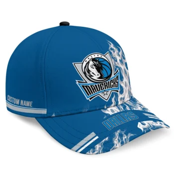 Dallas Mavericks Cap - Custom Smoke Flames Blue