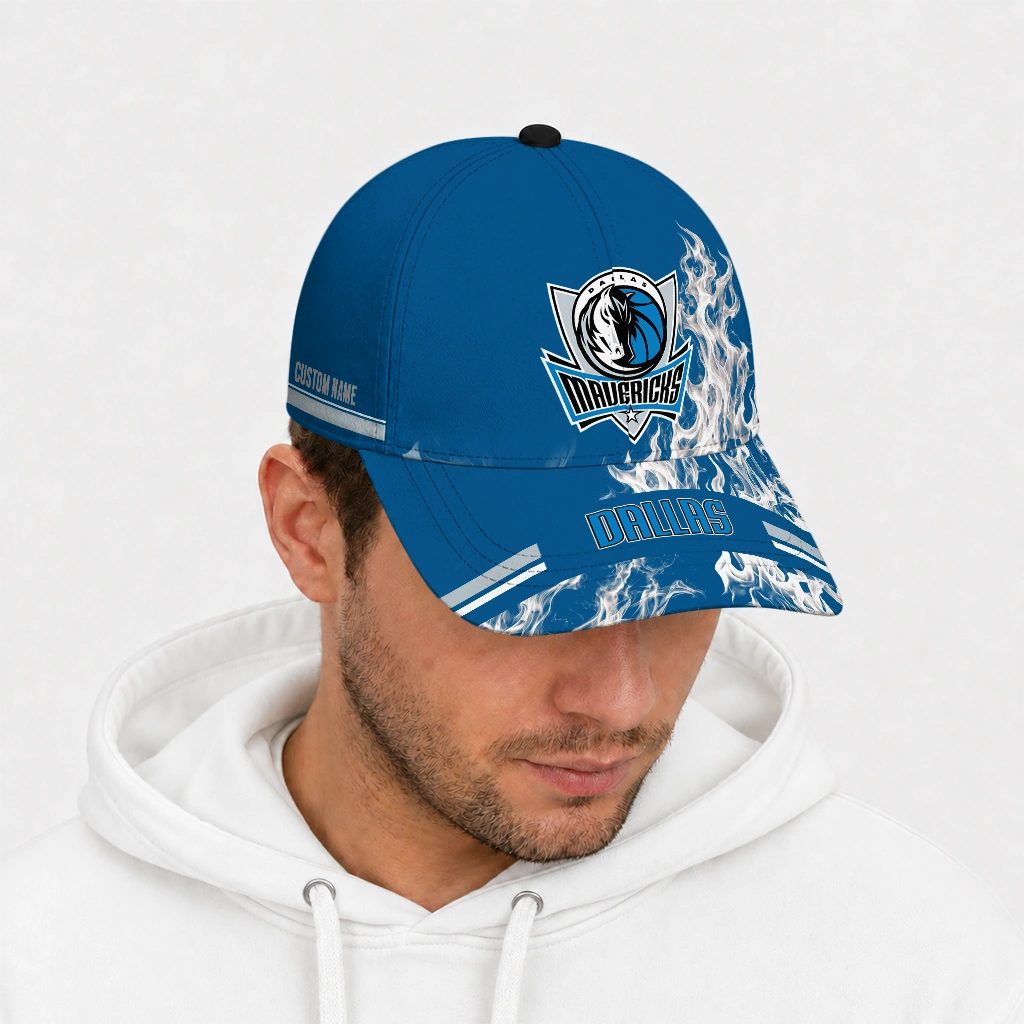 dallas-mavericks-cap-custom-smoke-flames-blue-new-arrival.webp
