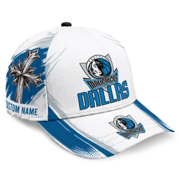 Dallas Mavericks Cap - Customized Grunge Cross Blue White