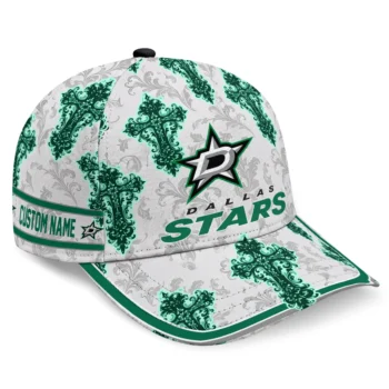 Dallas Stars Cap - Custom Damask Pattern Green White