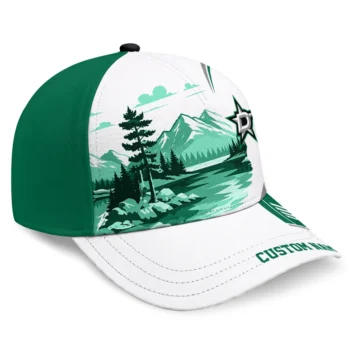 Dallas Stars Cap - Custom Flat Illustration Green White