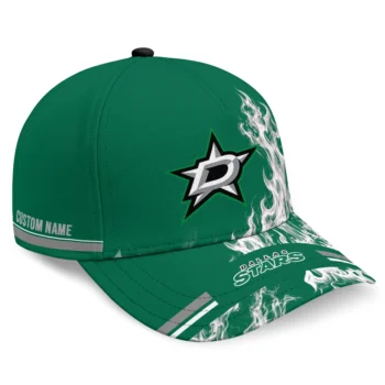Dallas Stars Cap - Custom Smoke Flames Green