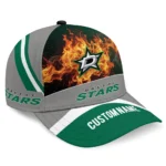 dallas-stars-cap-personalized-blazing-fire-green-best-selling.webp