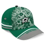 dallas-stars-cap-personalized-tropical-floral-green-best-selling.webp