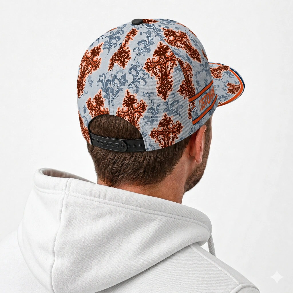 denver-broncos-cap-customized-damask-pattern-orange-white-latest-model.webp