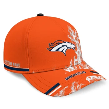 Denver Broncos Cap - Customized Smoke Flames Orange