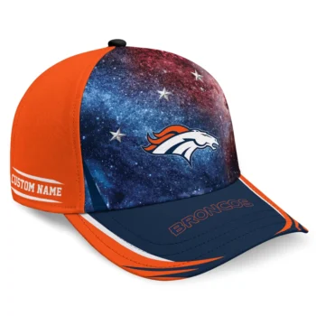 Denver Broncos Cap - Personalized Galaxy Nebula Orange