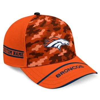 Denver Broncos Cap - Personalized Pixel Camo Orange