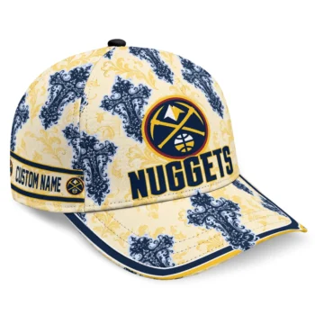 Denver Nuggets Cap - Customized Damask Pattern Blue White