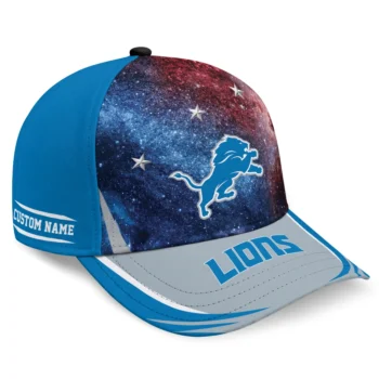 Detroit Lions Cap - Custom Galaxy Nebula Blue