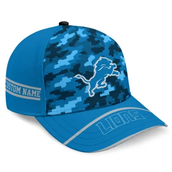 Detroit Lions Cap - Custom Pixel Camo Blue
