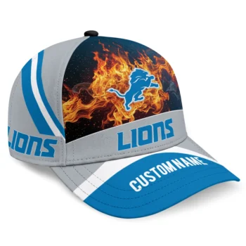 Detroit Lions Cap - Customized Blazing Fire Blue
