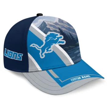 Detroit Lions Cap - Customized Diagonal Slash Blue