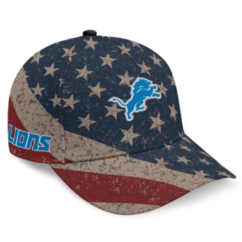 Detroit Lions Cap - Personalized Distressed Stars Navy