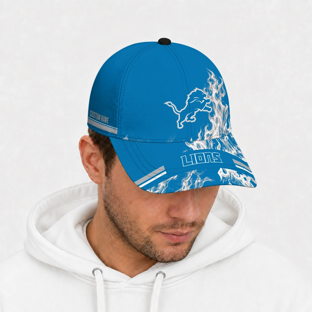 detroit-lions-cap-personalized-smoke-flames-blue-new-arrival.webp