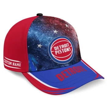 Detroit Pistons Cap - Custom Galaxy Nebula Red