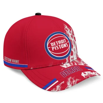 Detroit Pistons Cap - Personalized Smoke Flames Red