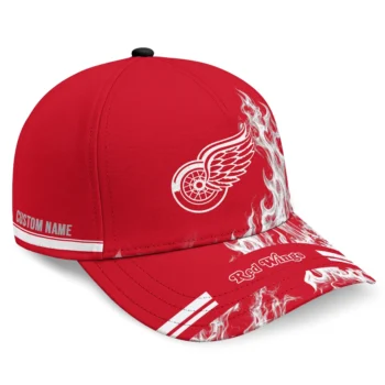 Detroit Red Wings Cap - Customized Smoke Flames Red
