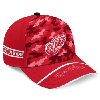Detroit Red Wings Cap - Personalized Pixel Camo Red