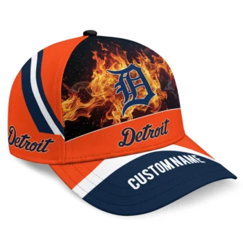 Detroit Tigers Cap - Custom Blazing Fire Navy