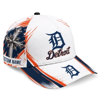 Detroit Tigers Cap - Personalized Grunge Cross Navy White