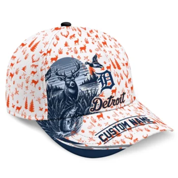 Detroit Tigers Cap - Personalized Toile Pattern Navy White