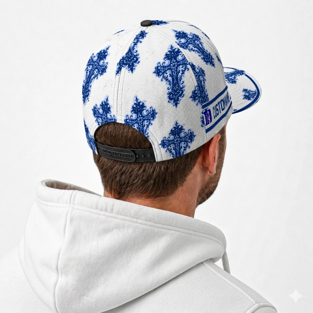 duke-blue-devils-cap-personalized-damask-pattern-blue-white-latest-model.webp