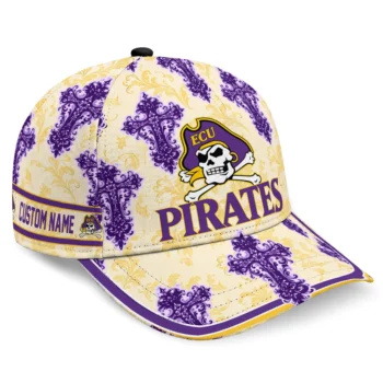 East Carolina Pirates Cap - Customized Damask Pattern Purple White