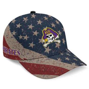 East Carolina Pirates Cap - Customized Distressed Stars Navy