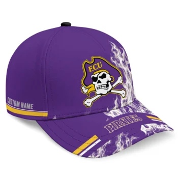 East Carolina Pirates Cap - Customized Smoke Flames Purple