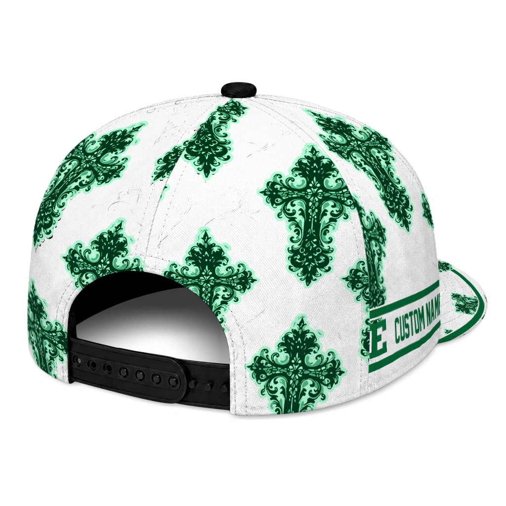 eastern-michigan-eagles-cap-customized-damask-pattern-green-white-fashion-forward.webp