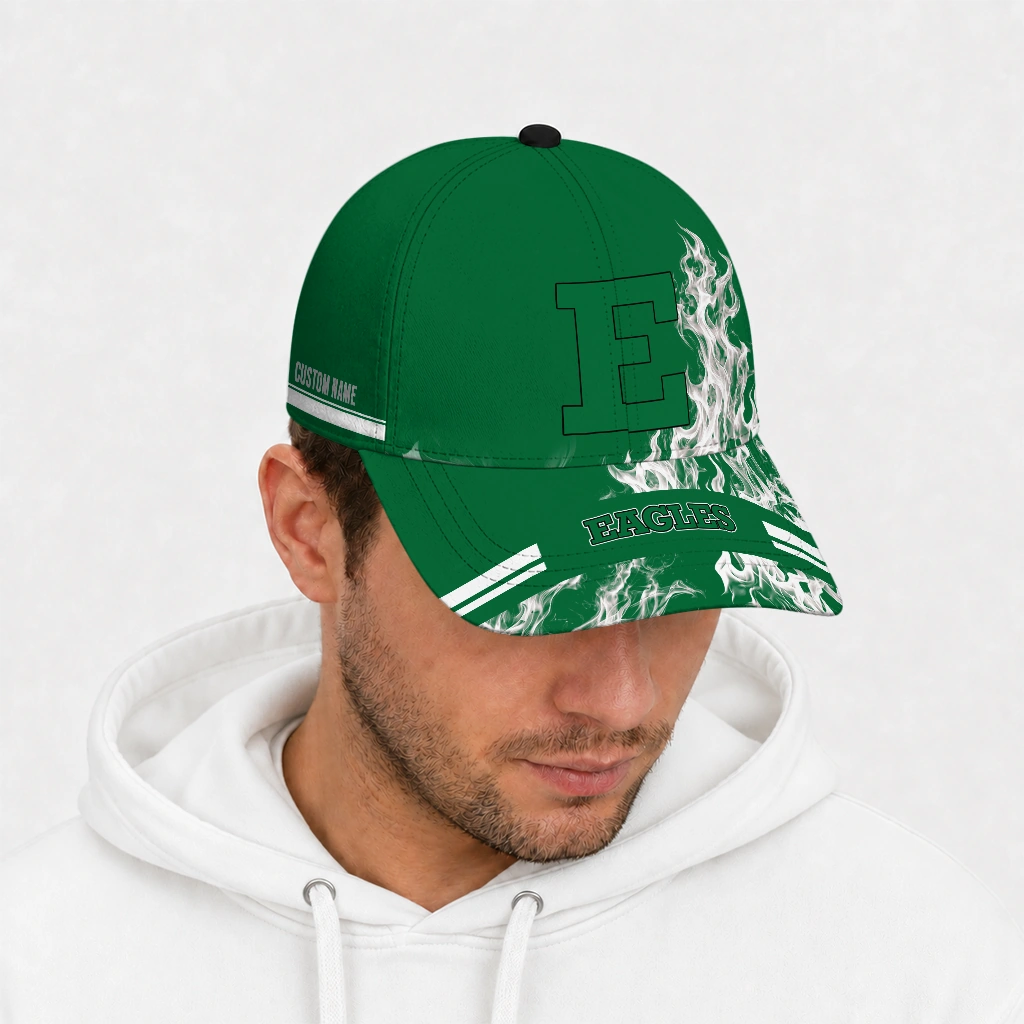 eastern-michigan-eagles-cap-customized-smoke-flames-green-new-arrival.webp