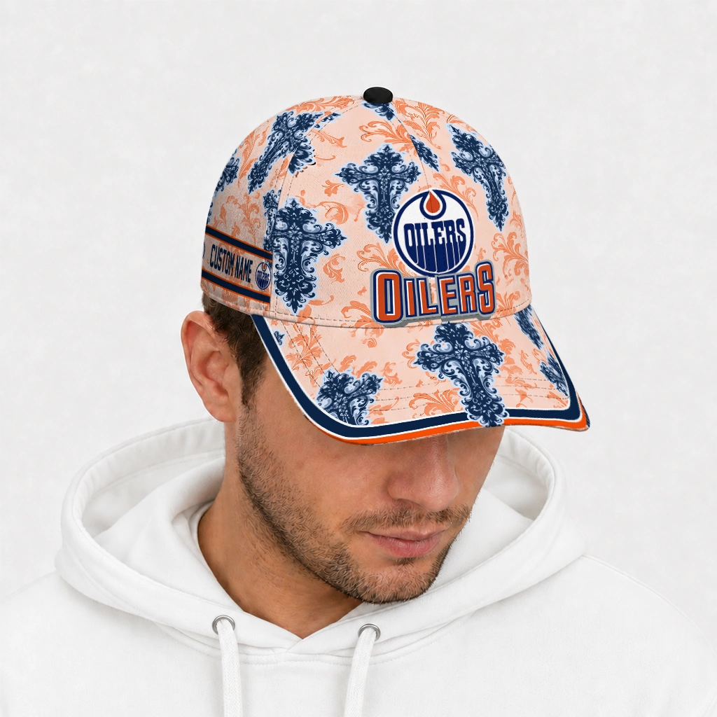 edmonton-oilers-cap-personalized-damask-pattern-blue-white-new-arrival.webp