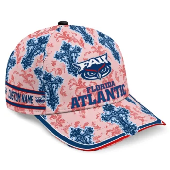 Florida Atlantic Owls Cap - Customized Damask Pattern Blue White