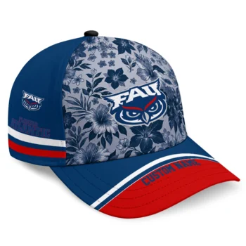 Florida Atlantic Owls Cap - Customized Tropical Floral Blue