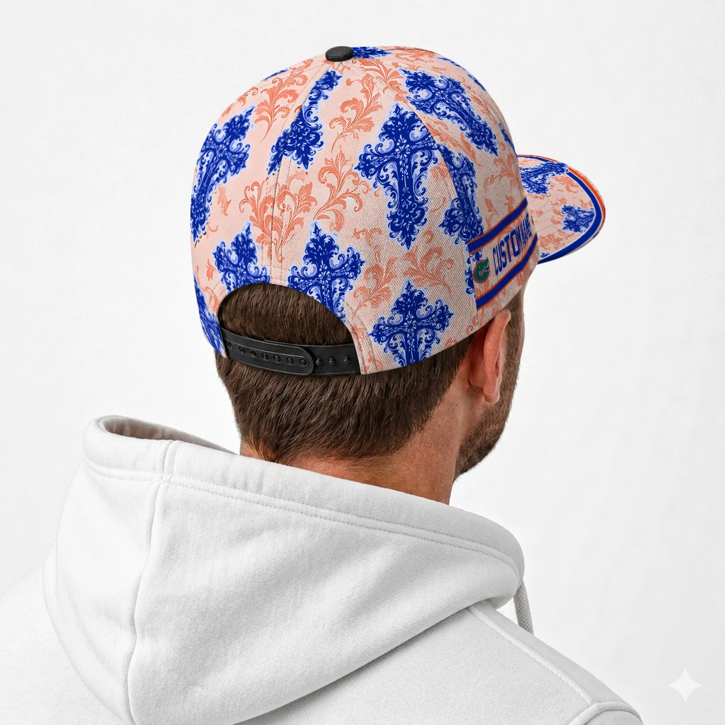 florida-gators-cap-custom-damask-pattern-blue-white-latest-model.webp