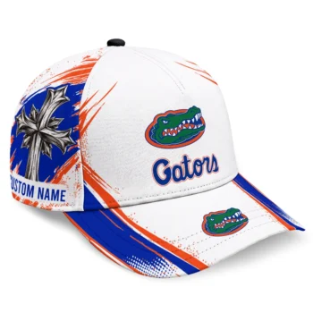 Florida Gators Cap - Custom Grunge Cross Blue White