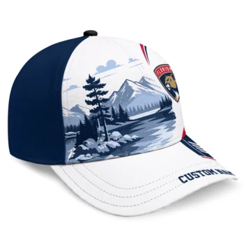 Florida Panthers Cap - Custom Flat Illustration Red White