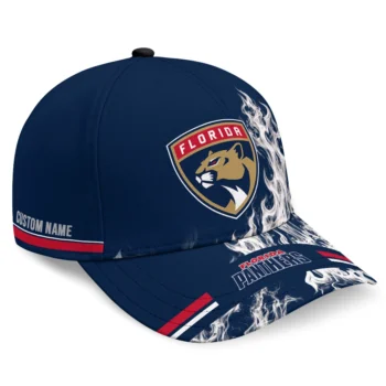 Florida Panthers Cap - Custom Smoke Flames Red
