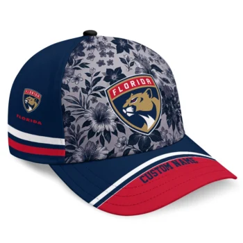 Florida Panthers Cap - Personalized Tropical Floral Red