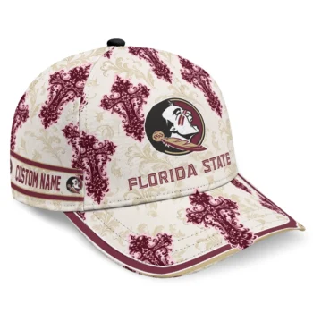 Florida State Seminoles Cap - Customized Damask Pattern Garnet White