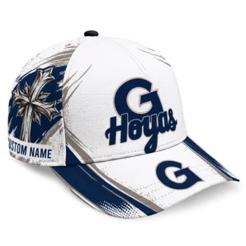 Georgetown Hoyas Cap - Customized Grunge Cross Blue White